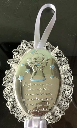 Personalized Light White Cradle Medal