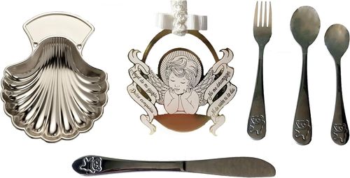Metal Shell, cutlery with Angel Medallion